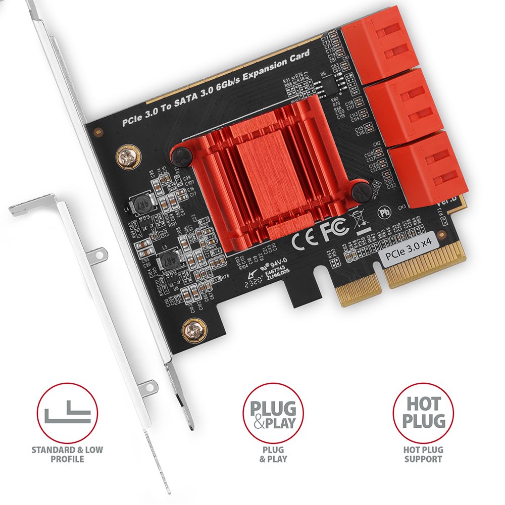 EAN 8595247906465 - Axagon PCES-SA6 tarjeta y adaptador de interfaz Interno SATA imagen 3
