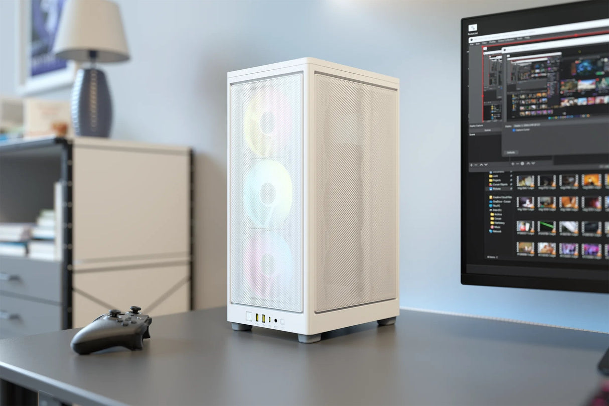 Caja Mini Itx Icue 2000d Rgb Airflow White Corsair