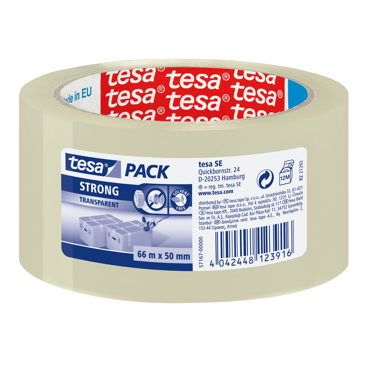 EAN 4042448123916 - TESA Clear Strong 66 m Polipropileno imagen 1