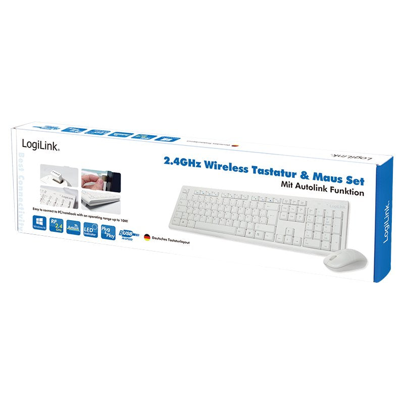 Logilink Id0104w Teclado Ratón Incluido Usb Alemán Blanco