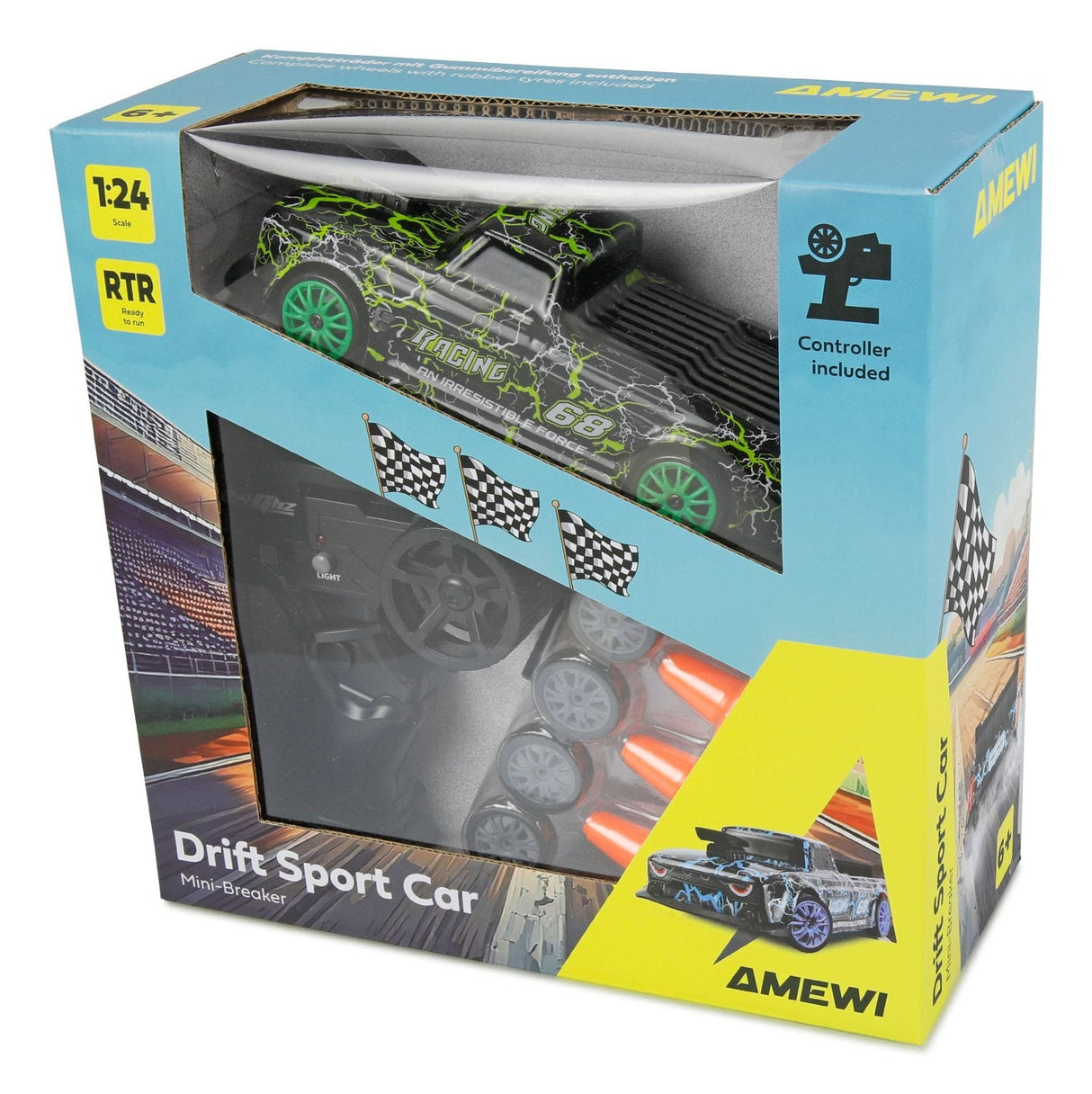 Amewi Drift Sport Car Mini-Breaker 4wd 1:24 Rtr Verde 6+