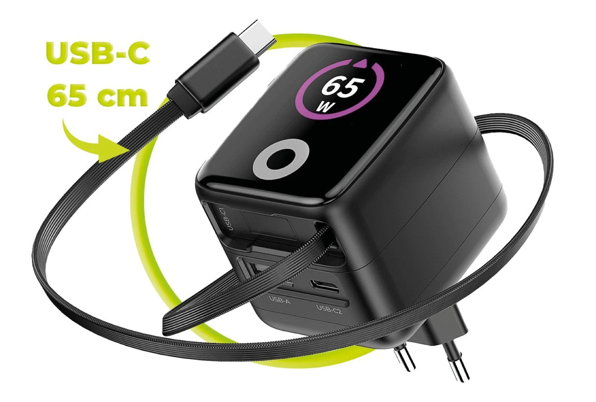 Mobile Origin 65w Gan Charger Pw3 Usb-C Ret. Cable 65cm+Usb-A