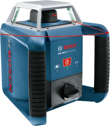 Láser Giratorio Bosch Professional Grl 400 H Professional, Con Trípode De Construcción Azul, Maletín, Línea Láser Roja 06159940jy