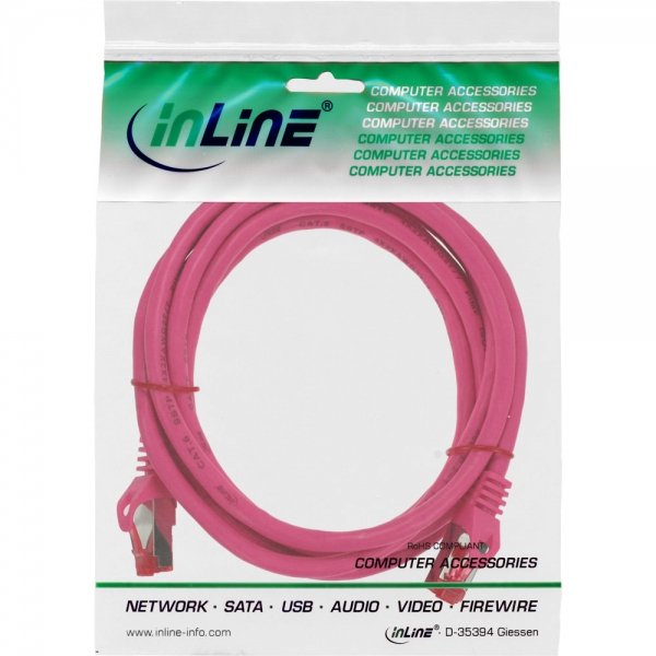 Cable De Red Inline S/Ftp Pimf Cat.6 250mhz Pvc Cobre Rosa 5m