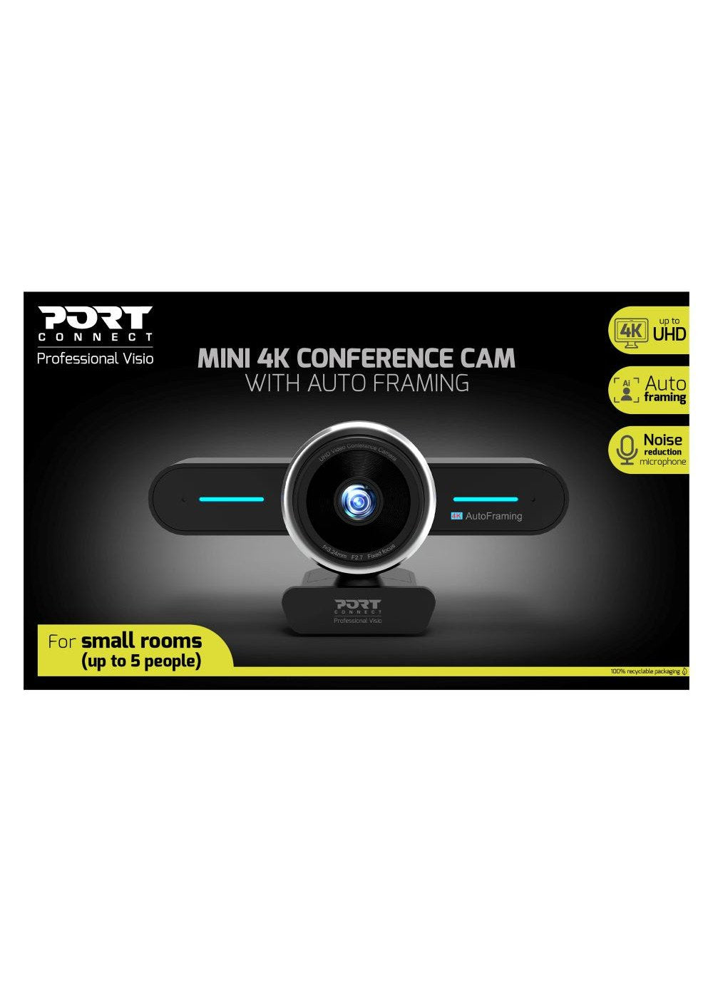 EAN 3567049020033 - Port Designs 902003 cámara de videoconferencia 8,29 MP Negro 3840 x 2160 Pixeles 30 pps CMOS imagen 7