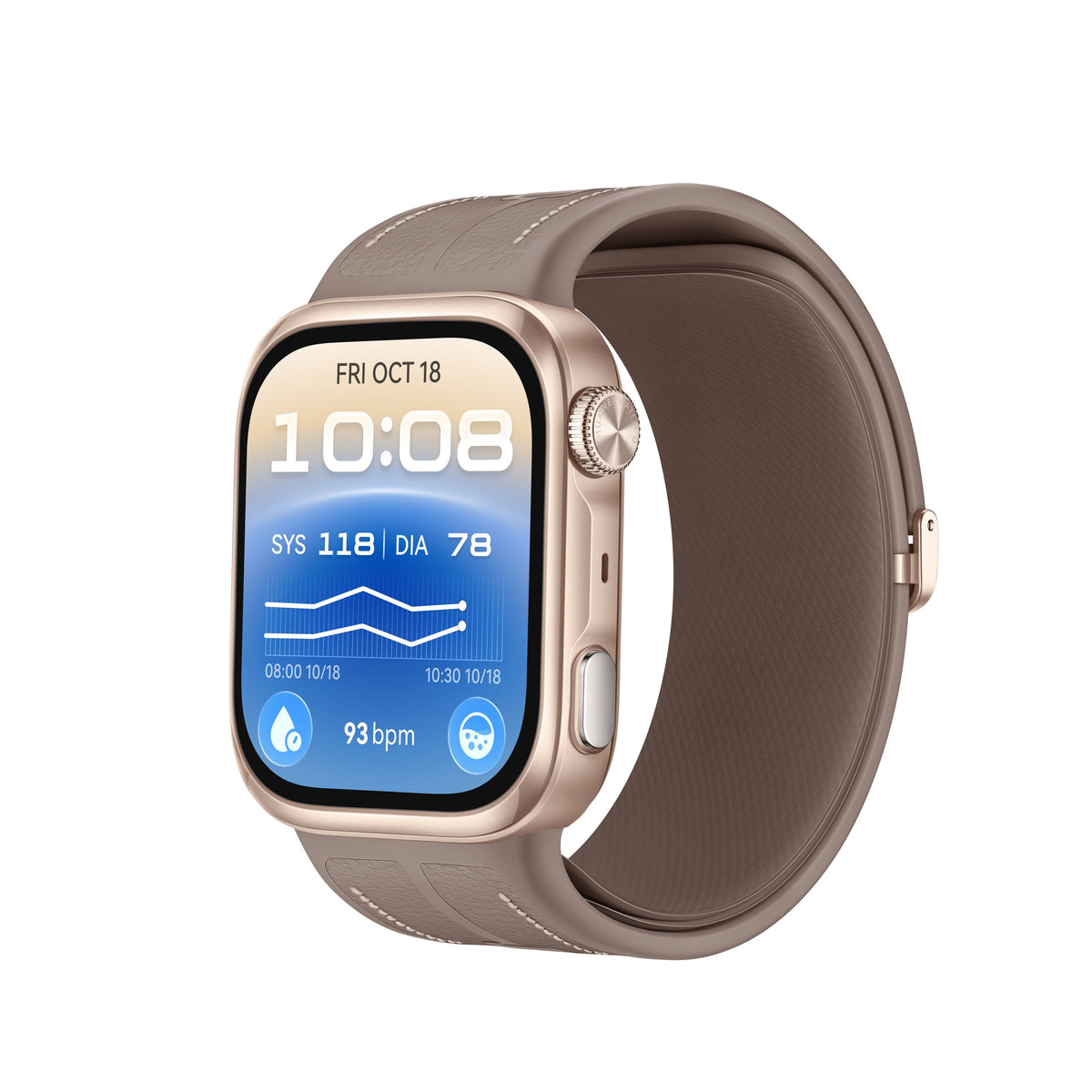 Huawei Watch D3 - Gold-Aleación De Aluminio - Inteligente Uhr Con Correa - Kompositleder - Sand - Tamaño De Cinta: L - Pantalla 4.9 Cm (1.92")