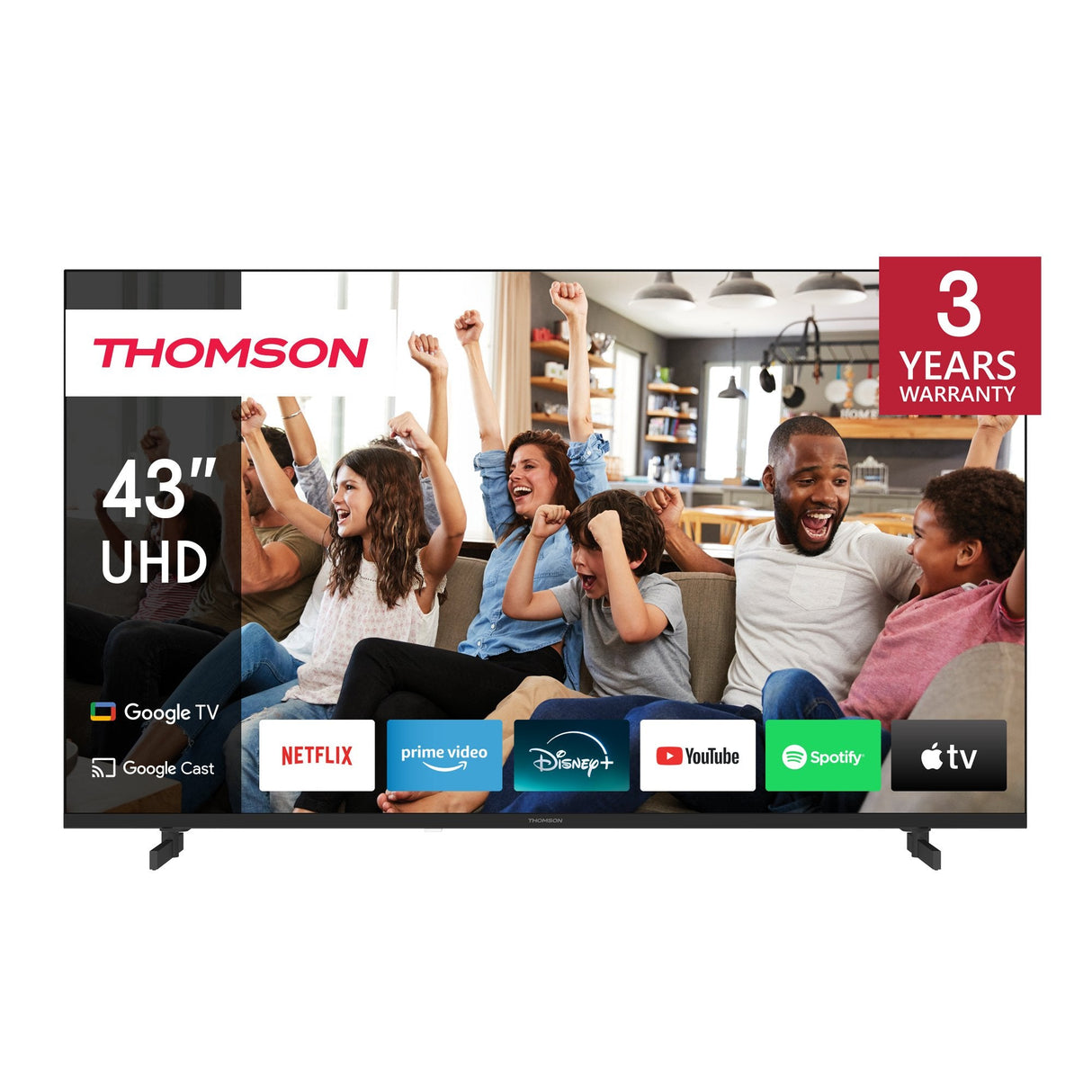 Thomson 43ug4s14, Tv Led 109 Cm (43 Pulgadas), Negro, Ultrahd/4k, Google Tv, Triple Sintonizador, Hdr 43ug4s14