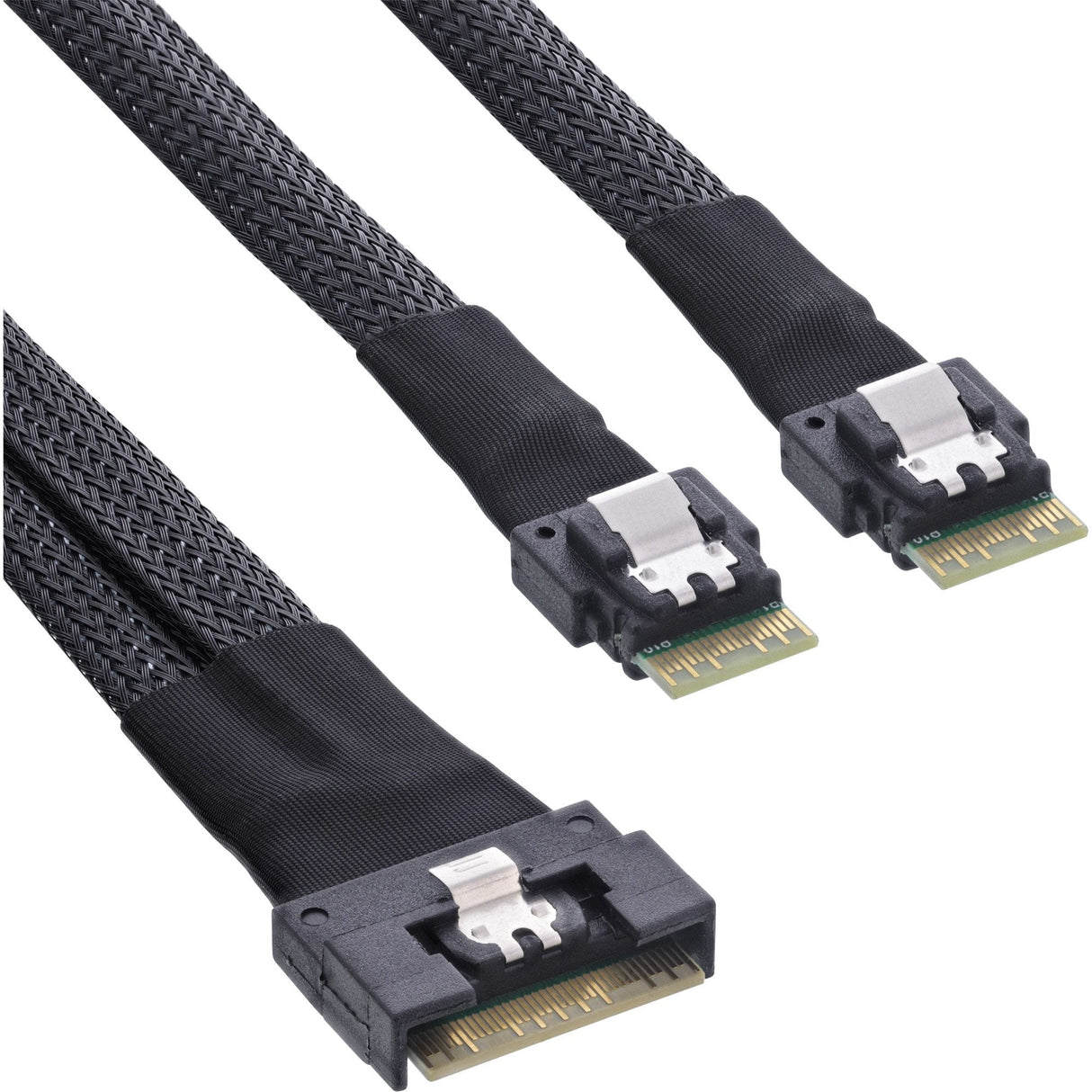 Inline® Slim Sas Cable, Sff-8654 8i A 2x Sff-8654 4i, 0.5m