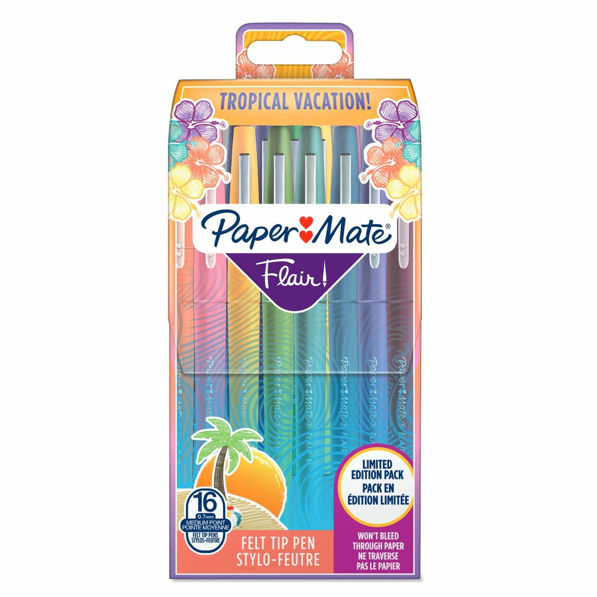 Rotulador Paper Mate Flair Tropical M, Caja De 16, Surtido.