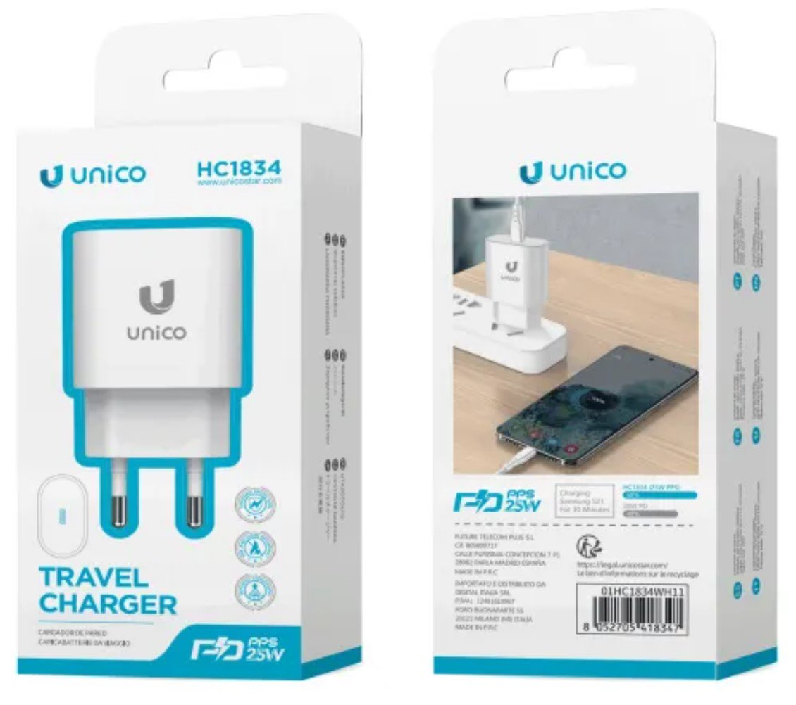 EAN 8052705418347 - UNICO HC1834 cargador de dispositivo móvil Teléfono móvil, Universal Blanco Corriente alterna Carga rápid imagen 2