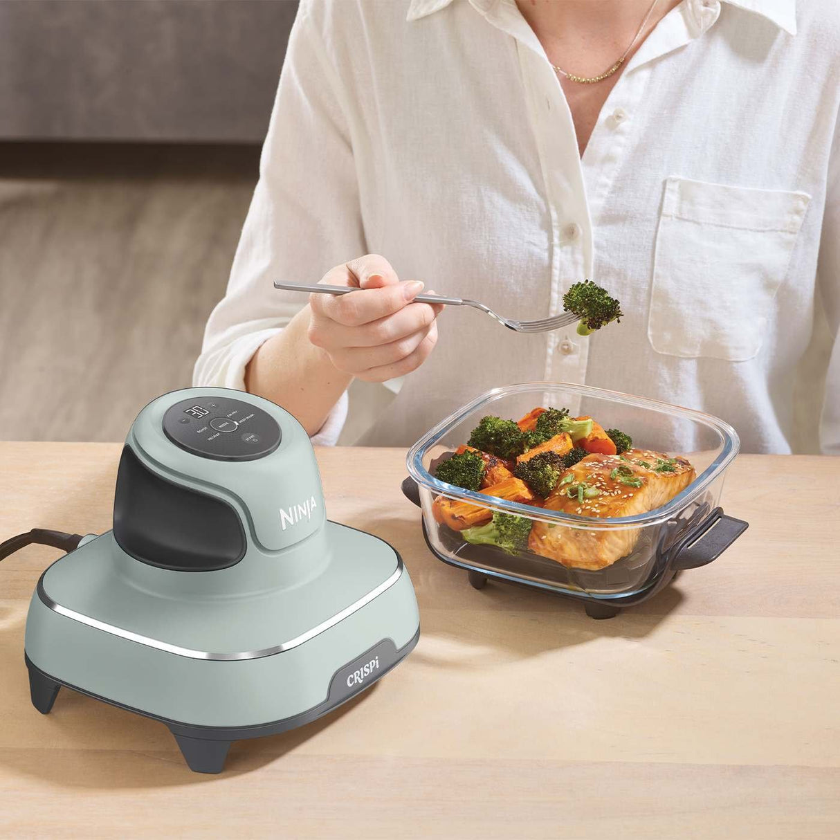 EAN 0622356317634 - Ninja CRISPi Sencillo 4,5 L 1700 W Freidora de aire caliente Verde, Gris, Transparente imagen 6