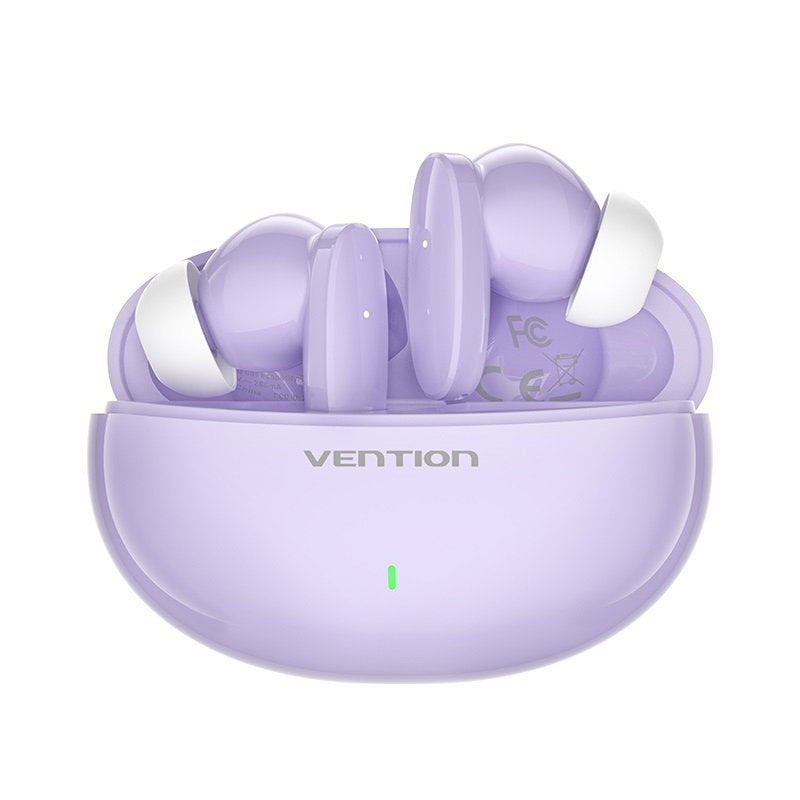 Auriculares Bluetooth Vention Nbfv0 Con Estuche De Carga Autonomía 7h Violetas