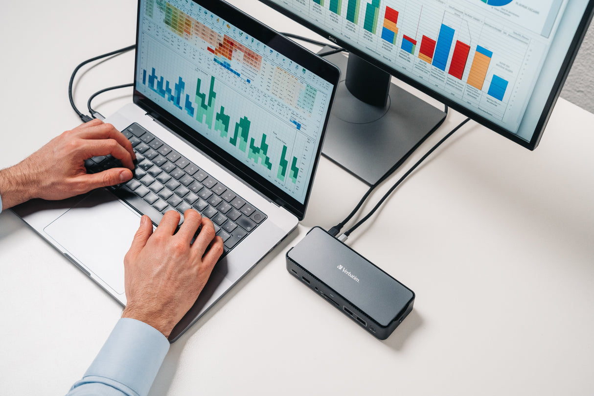 Verbatim Usb-C Pro Dockingstation Cds-15s Con Hdmi/4k/Usb-A/Usb-C/Ssd Slot/Sd