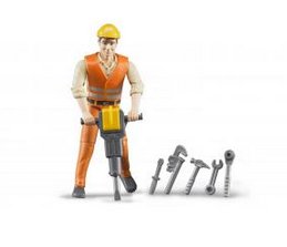 Figura Bruder Trabajador De La Construcción Con Accesorios 60020