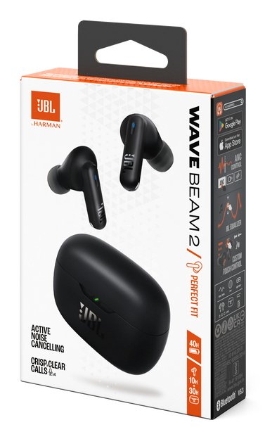 Auriculares Jbl Wave Beam 2 Bluetooth Negro Inalámbricos