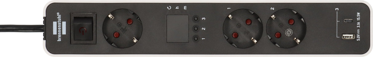 EAN 4007123686674 - Brennenstuhl 1153230026 base múltiple 1,5 m 3 salidas AC Interior Negro, Blanco imagen 3