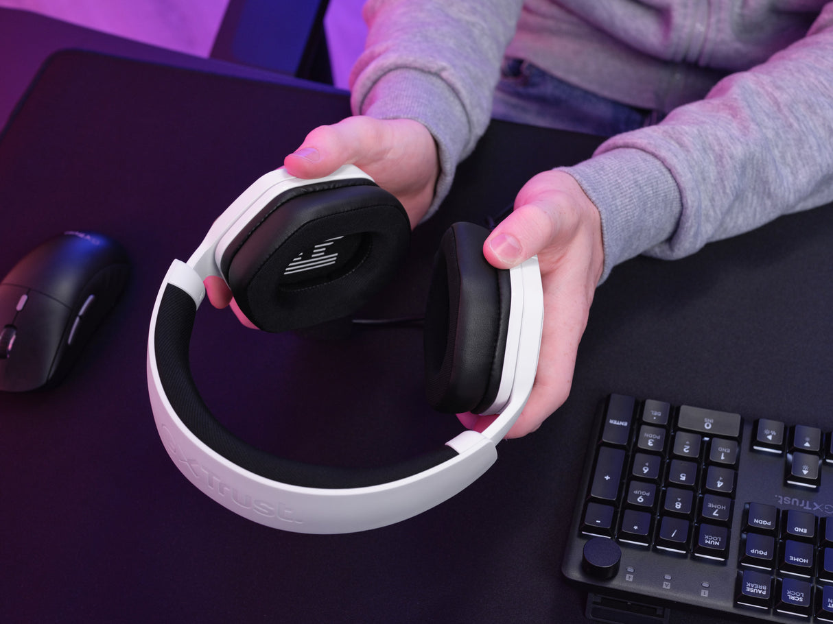 Auriculares Gaming Con Micrófono Trust Gaming Gxt 492w Carus Jack 3.5 Blancos
