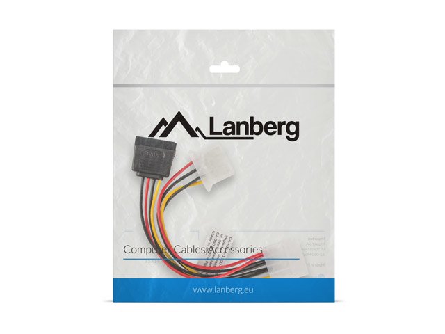 Lanberg Cable Duplicador De Alimentacion Molex Macho A Molex Hembra + Sata Hembra Ca-Hdsa-12cu-0015 15 CentaMetros