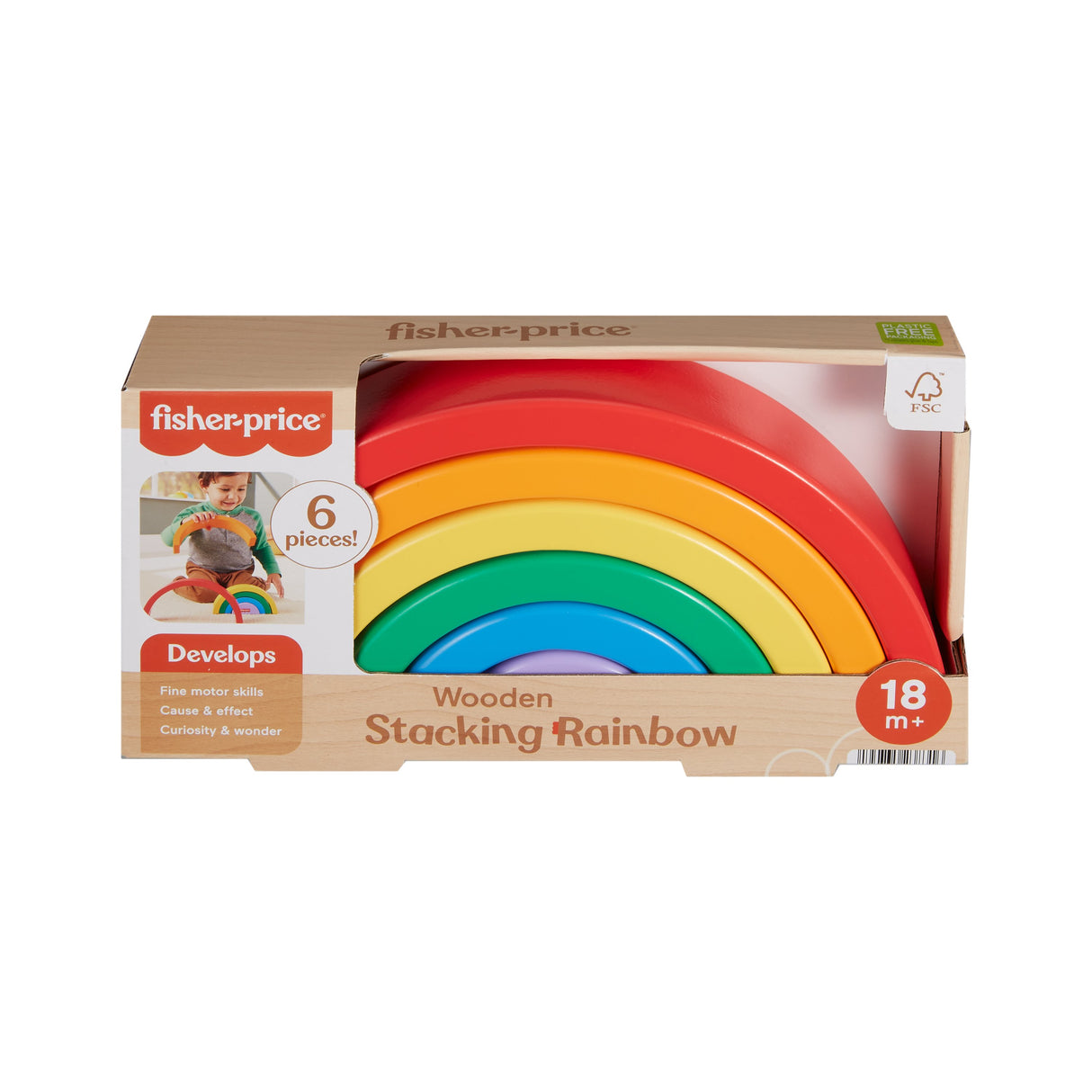 EAN 0194735238316 - Fisher-Price Wooden Stacking Rainbow imagen 6