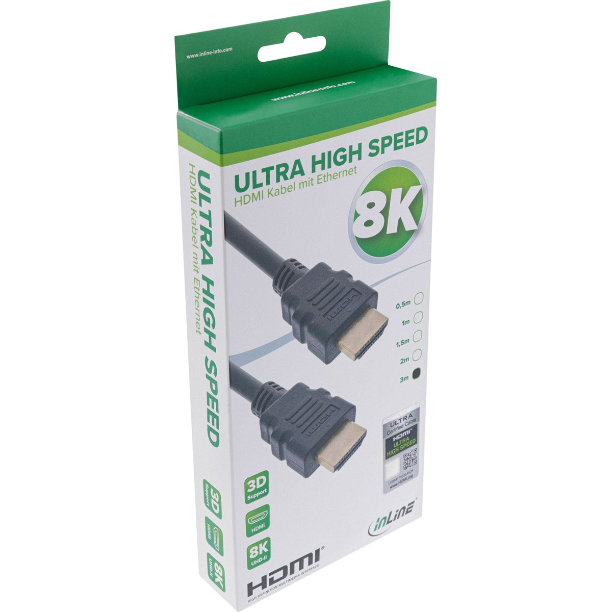 Cable Hdmi De Ultra Certificado Inline M/M 8k4k Negro 1,5 M