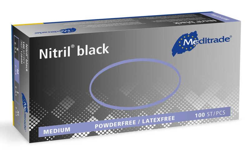 Meditrade® Einmalhandschuhe Nitril® Negro Xl Negro