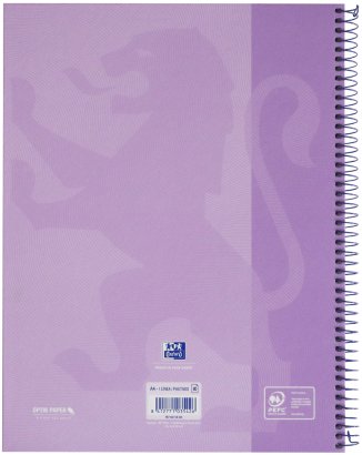Oxford Cuaderno Europeanbook 1 School Microperforado 80 Hojas 1 Línea Tapas Extraduras Touch A4+ Lavanda Pastel -5u-
