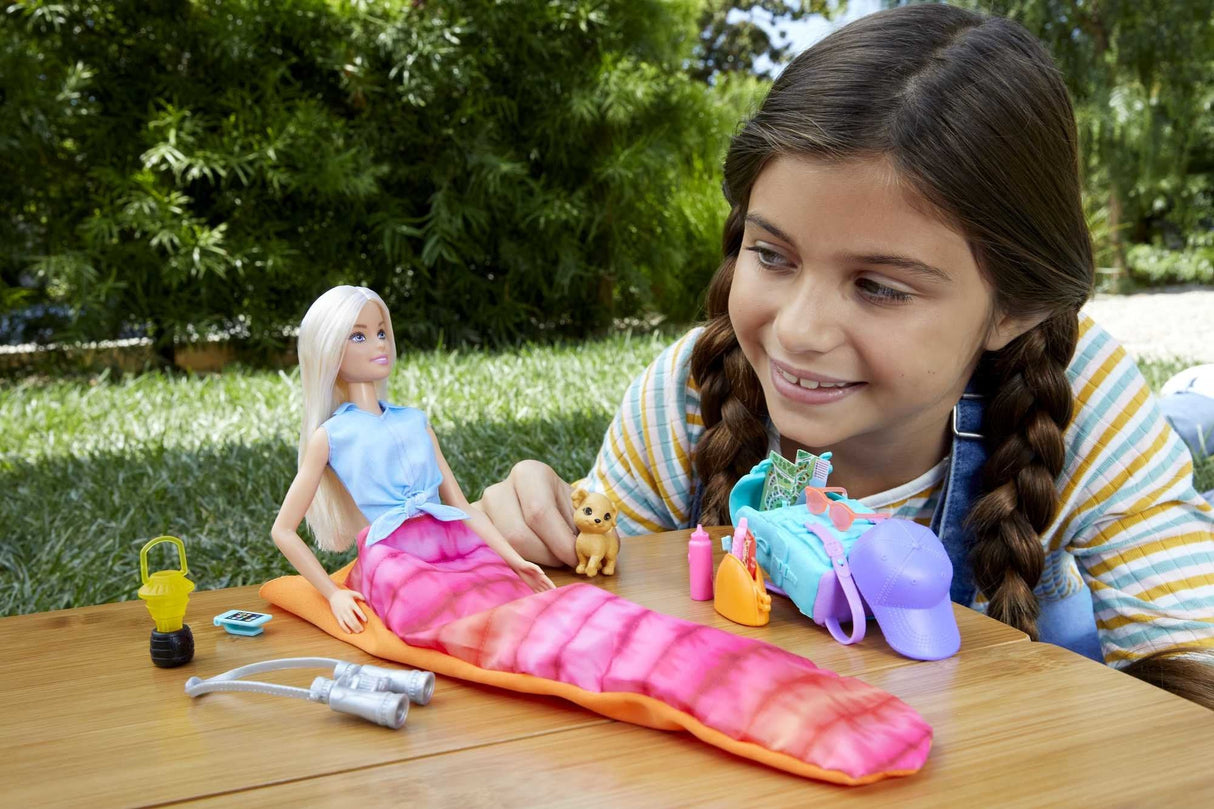 Mattel Barbie ¡Se Necesitan Dos! Juego Camping Con Muñeca Malibu, Cachorro Y Accesorios Hdf73
