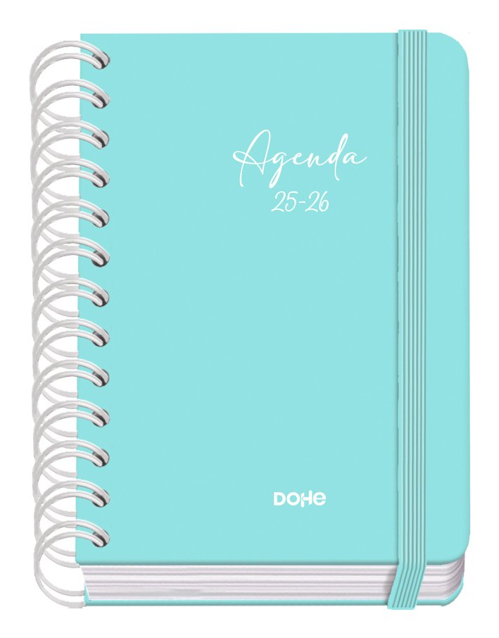 Dohe Agenda Escolar Serenity Wire´O A6 Espiral Doble Dp Tapa Dura Verde 2025-2026