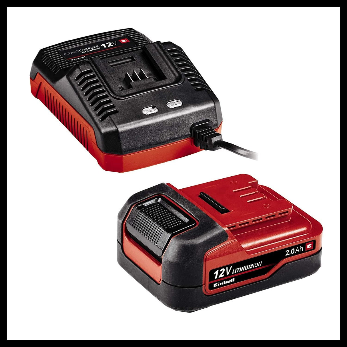 Einhell Set De Taladro-Atornillador Con Batería Te-Cd 12/1 3x-Li (Iones De Litio, 12 V, Incl. Batería 2,0 Ah + Cargador, Pieza Adicional Angular Y Excéntrica, Maletín De Conservación)
