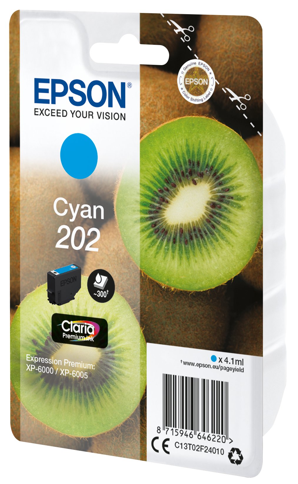 Cartucho Tinta Epson C13t02f24010 Singlepack Cian 202 Claria Premium Ink Xp-6000 / Xp-6005 / Kiwi