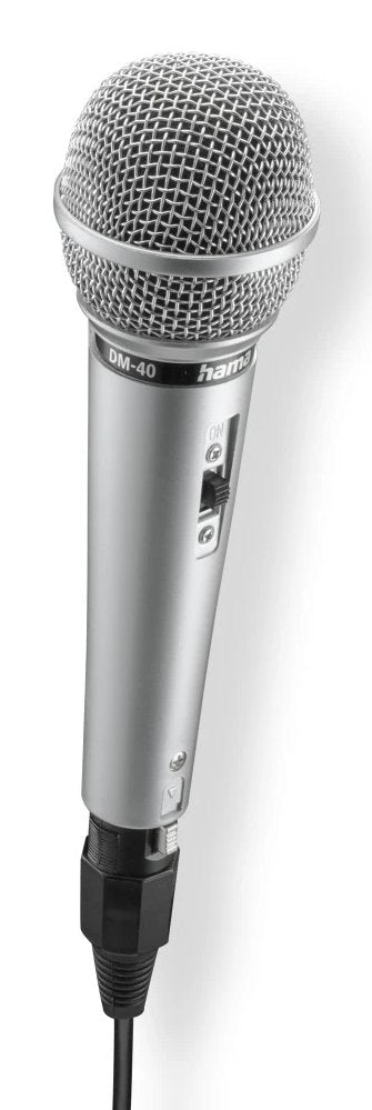 Hama Jam Star Microfono Dinamico - Cable 3m - 100hz - Jack 3.5mm - Cardioide - 600 Ohm - 170x52x52mm - Plata