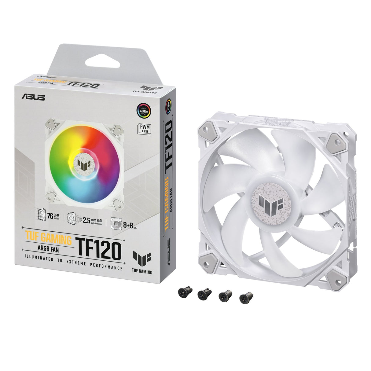 EAN 4711081845430 - ASUS TUF GAMING TF120 ARGB WHITE EDITION Carcasa del ordenador Refrigerador de aire 12 cm Blanco 1 pieza( imagen 7