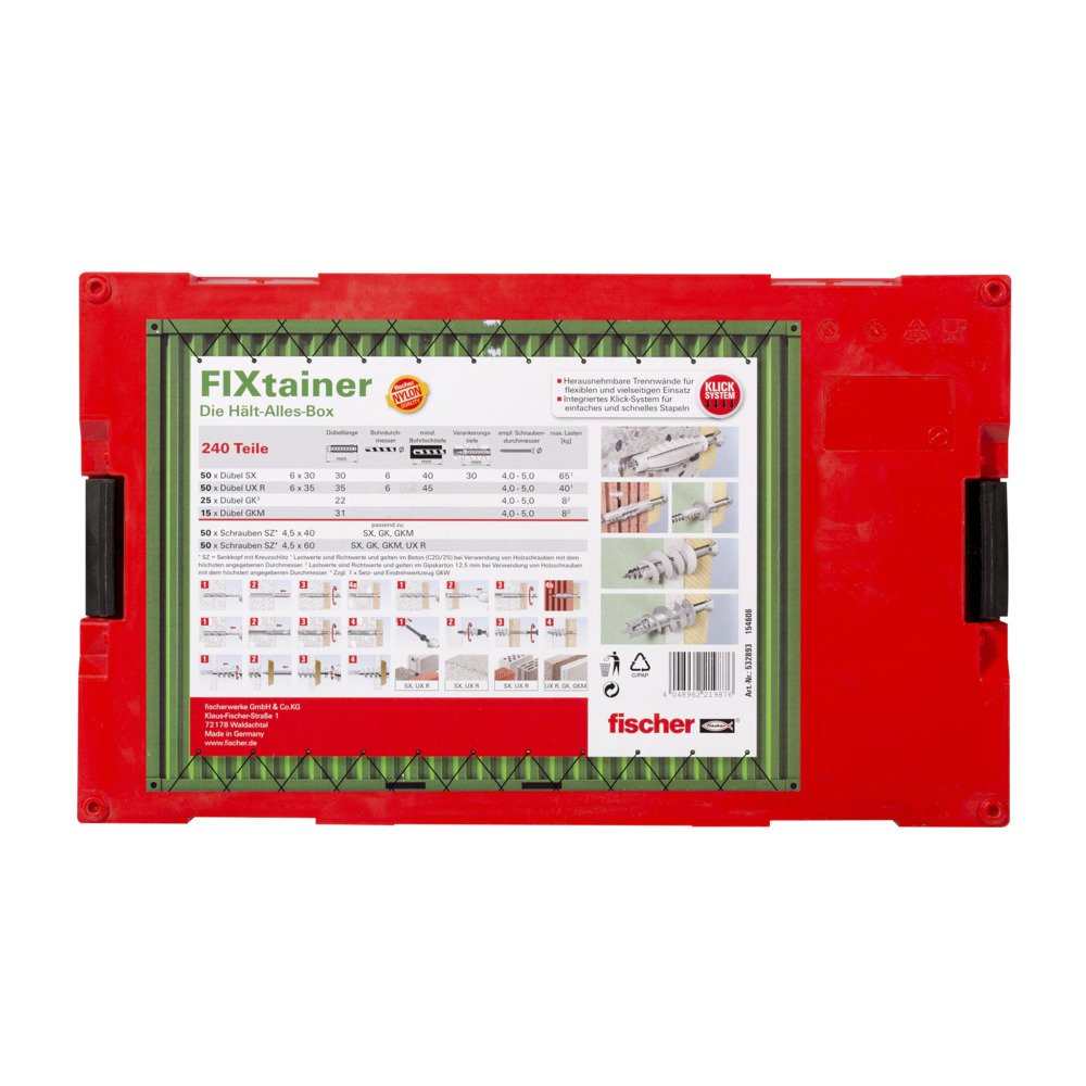 EAN 4048962219876 - Fischer FIXtainer - Hält-Alles-Box 50 pieza(s) Anclaje de expansión imagen 4