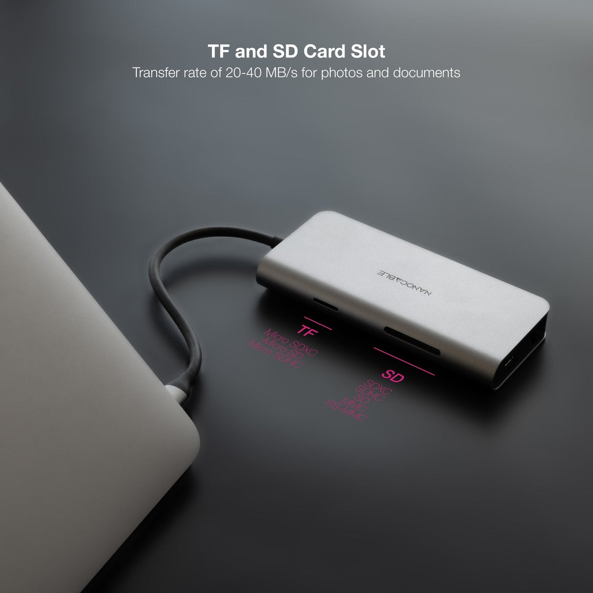 Docking Tipo-C Nanocable 10.16.4609 3xusb 1xhdmi 4k 1xrj45 1xlector Tarjetas 1xusb Tipo-C Pd Gris