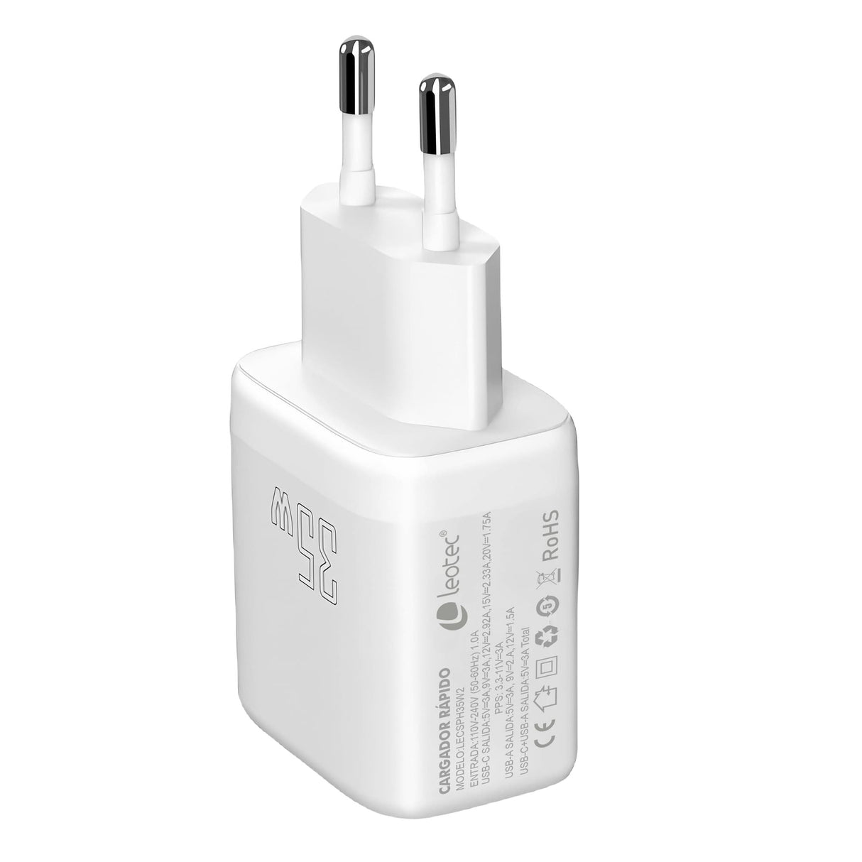 EAN 8436588882554 - Leotec LECSPH35W2W cargador de dispositivo móvil Universal Blanco Corriente alterna Carga rápida Interior imagen 3