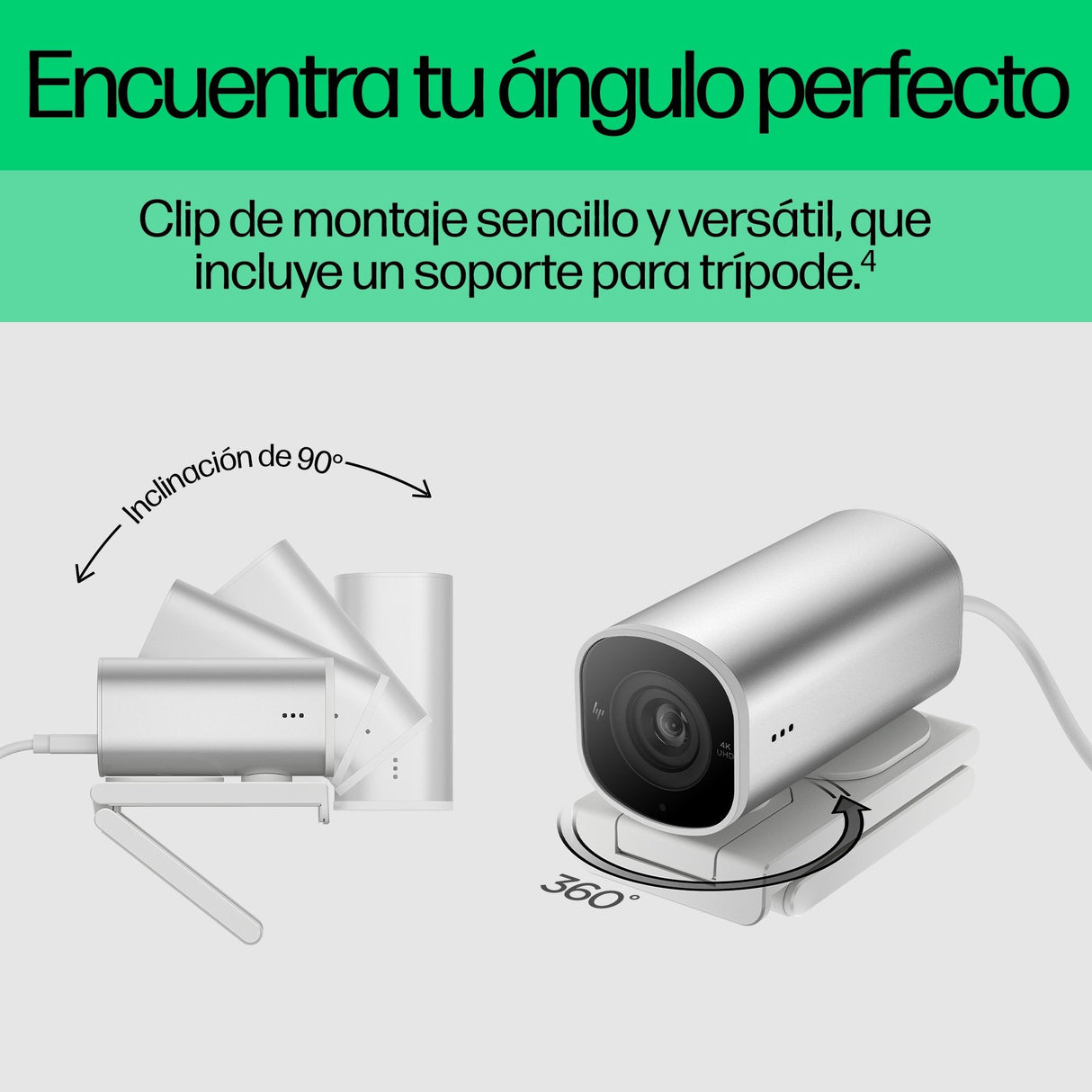 EAN 0196548527304 - HP 960 4K Streaming Webcam cámara web 8 MP 3840 x 2160 Pixeles USB Plata imagen 17