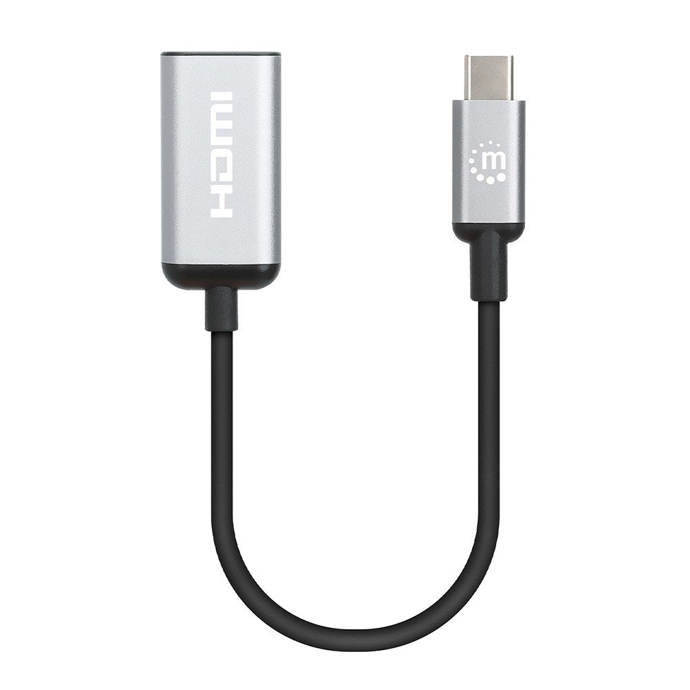 EAN 766623153706 - Manhattan 153706 adaptador de cable de vídeo 0,15 m USB Tipo C HDMI tipo A (Estándar) Negro, Plata imagen 1