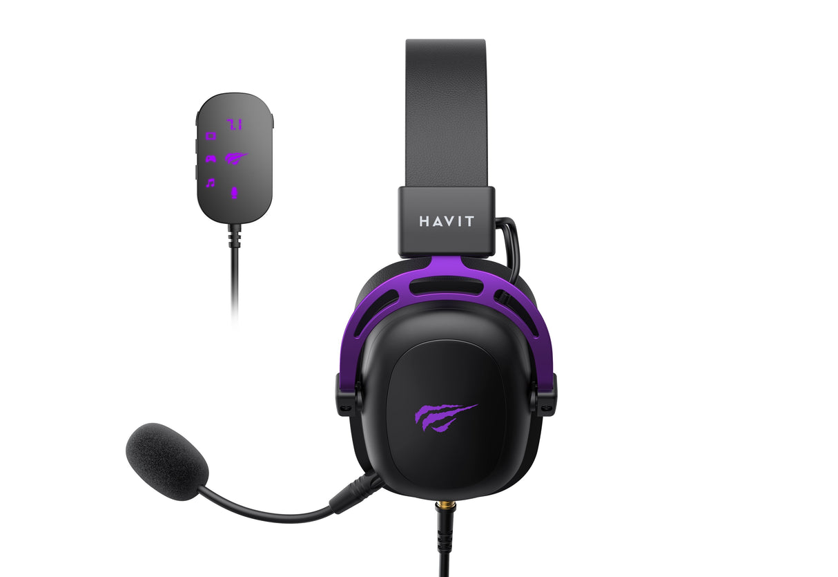 EAN 6939119057213 - Havit H2002C+U auricular y casco Auriculares Alámbrico Diadema Juego Negro, Violeta imagen 4