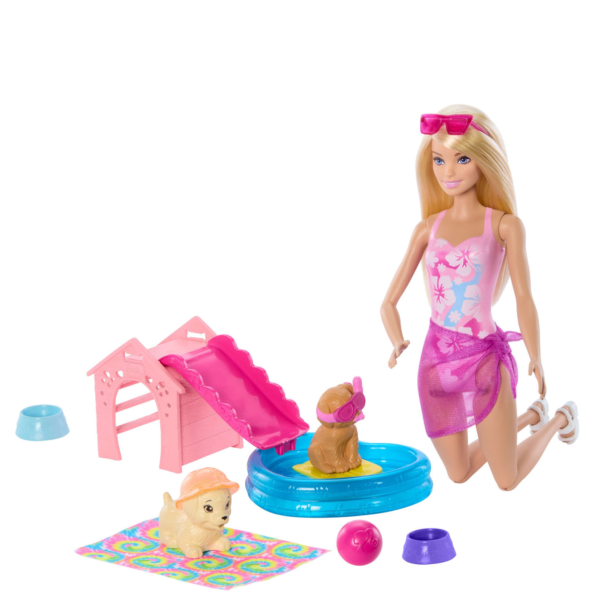 Mattel Barbie Puppy Pool Party - Aloha Blonde Jbf35