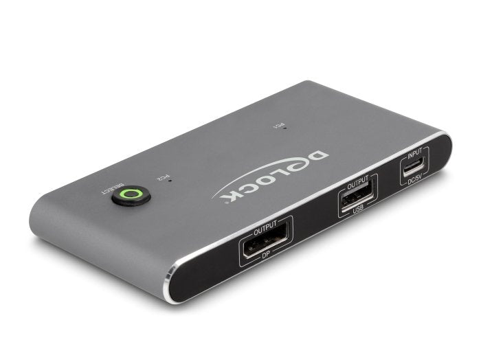 Delock 11487 Switch Kvm Usb-C A Displayport 8k 30 Hz Con Usb 2.0