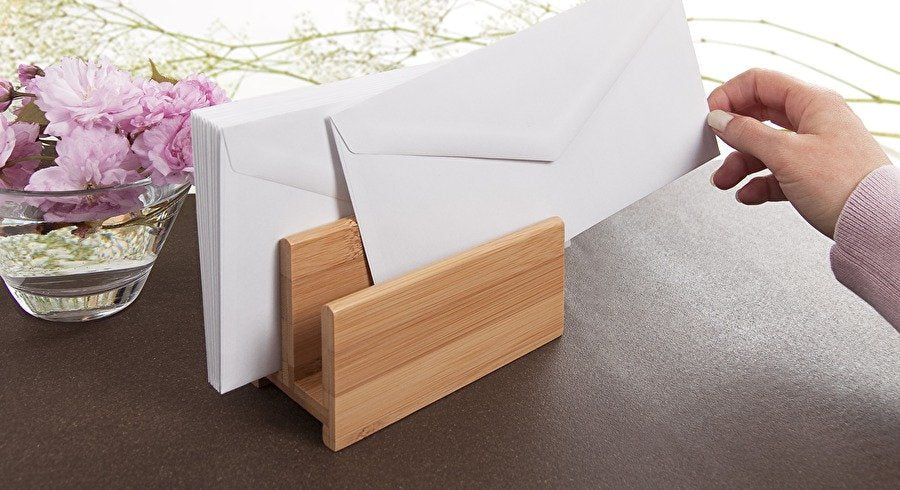 Wedo Organizador De Cartas Bambus Con 2 Compartimentos