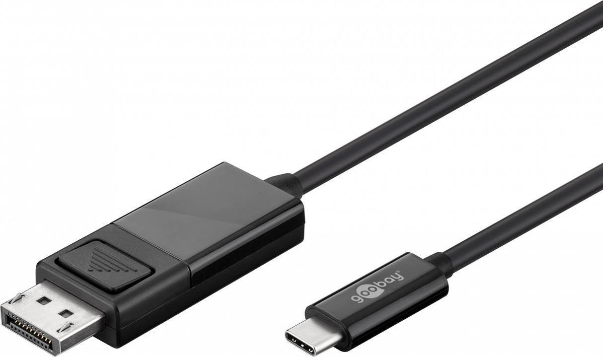 EAN 4040849792953 - Goobay 79295 adaptador de cable de vídeo 1,2 m USB Tipo C DisplayPort Negro imagen 1