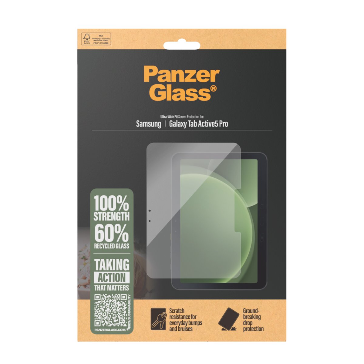 Panzerglass Screen Protector Samsung Galaxy Tab Active5 Pro Ultra Wide Fit