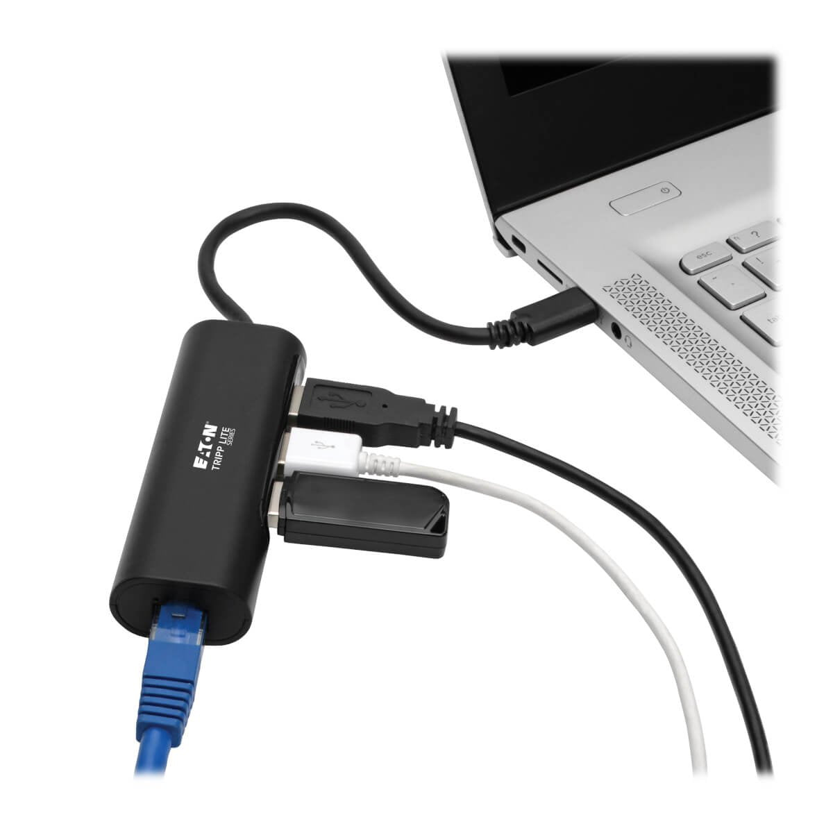 Eaton Tripp Lite 3-Port Usb-C Hub With Lan Port Usb-C To 3x Usb-A Ports And Gbe Usb 3.0 Black