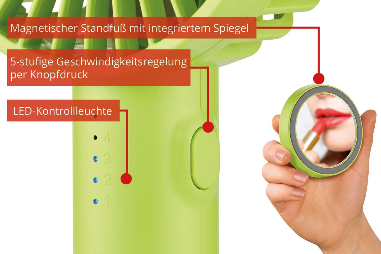 86626 Handventilator Breezy Ii Verde 4w 5 Geschwindigkeitsstufen Ø10cm
