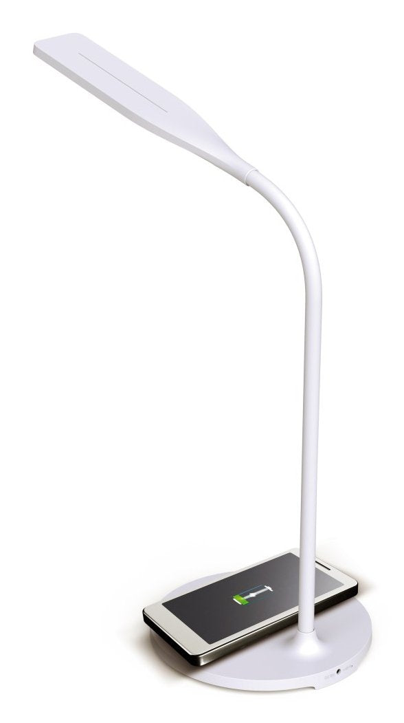 Techly I-Lamp-Dsk10 Lámpara Led De Escritorio Táctil De 5.5w Con Cargador Qi De 15w