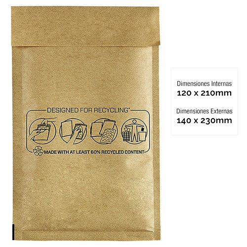Fellowes Bolsa De Burbujas Banker Box Nº12 Acolchada 120x215mm Kraft -Pack De 10-