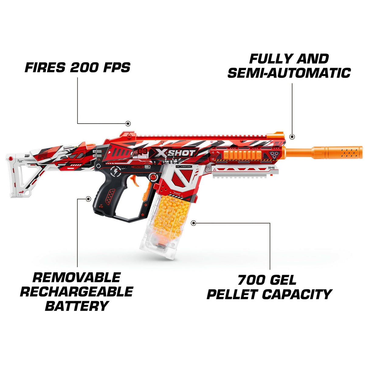 Zuru Xshot-Hyper Gel-Blaster Hpg-700 Incluyendo 3500 Bolas De Gel 36620