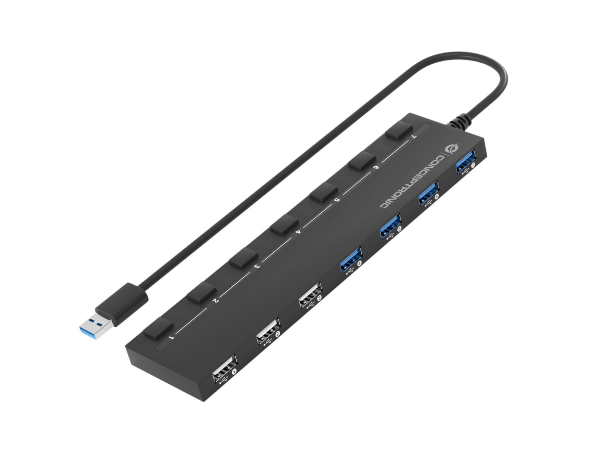 EAN 4015867226124 - Conceptronic HUBBIES09B hub de interfaz USB tipo A 5000 Mbit/s Negro imagen 3