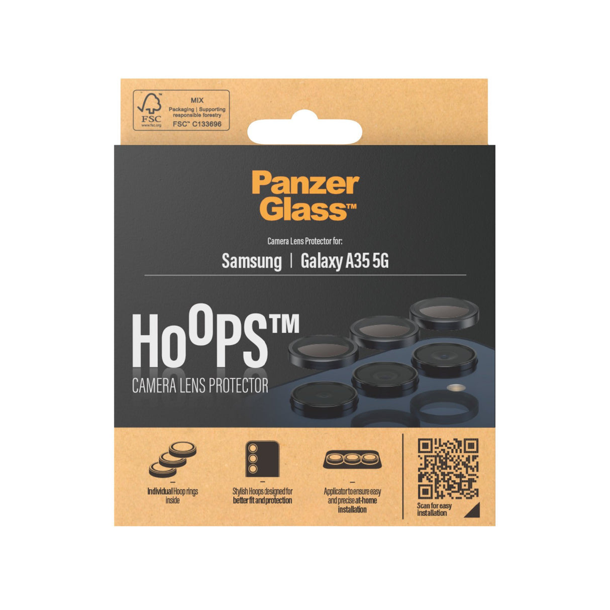 EAN 5711724012266 - PanzerGlass ® Hoops® Camera Lens Protector Black Samsung Galaxy A35 5G Protector de pantalla 1 pieza(s) imagen 3